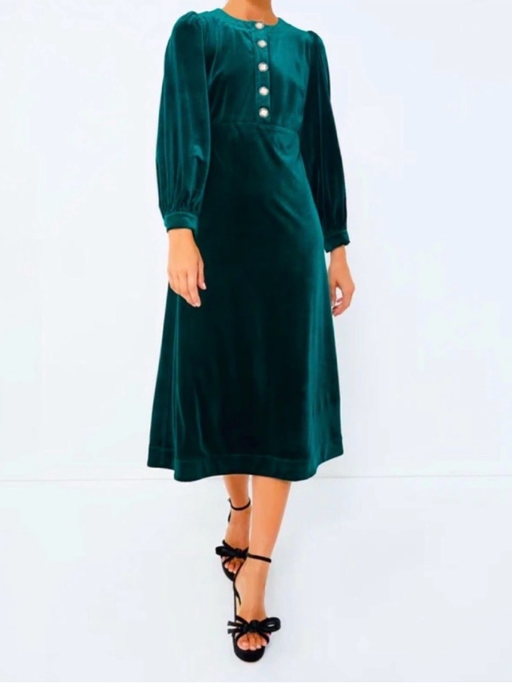 Tuckernuck Emerald Green Velvet Arabella Dress